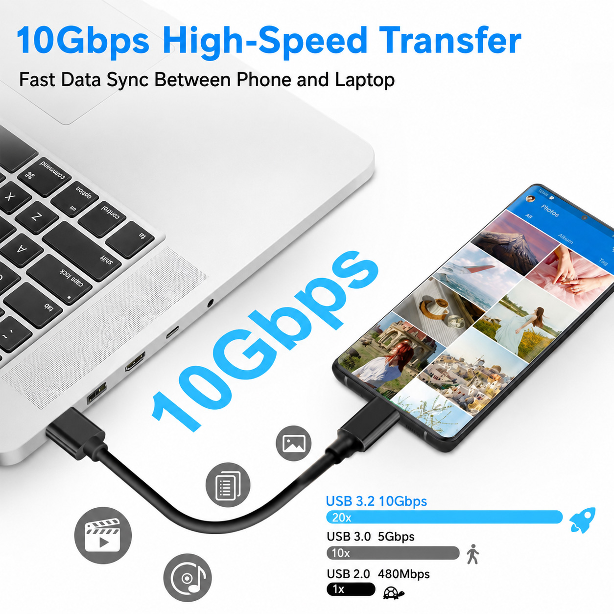Cable USB 3.2 Tipo C a A, 10 G - Samsung Ssd reseña y precio
