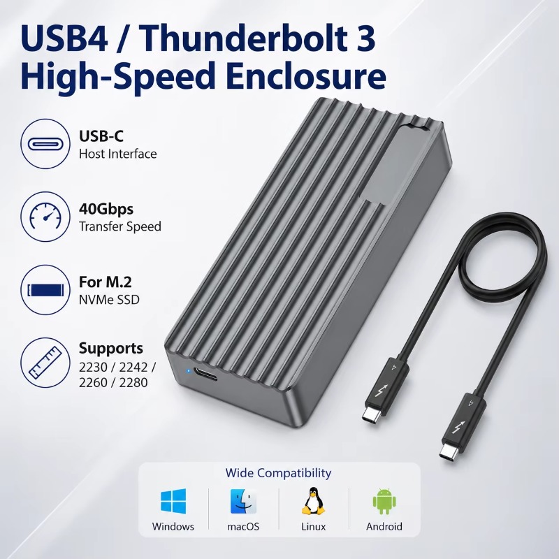 Carcasa TBT3/USB4 para SSD M.2 - External Ssd reseña y precio