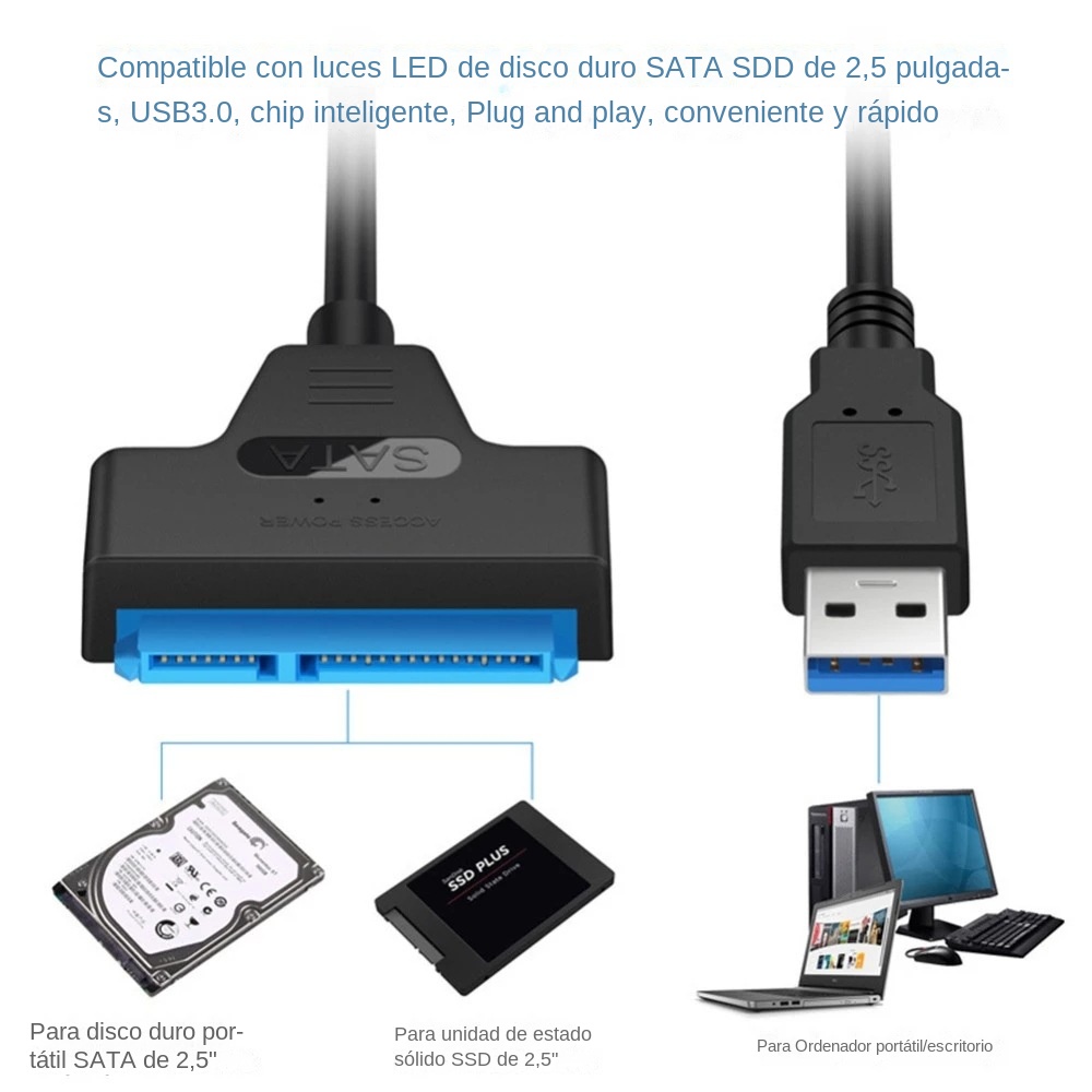Cable USB 3.0 SATA 3, adaptado - Sata Ssd reseña y precio